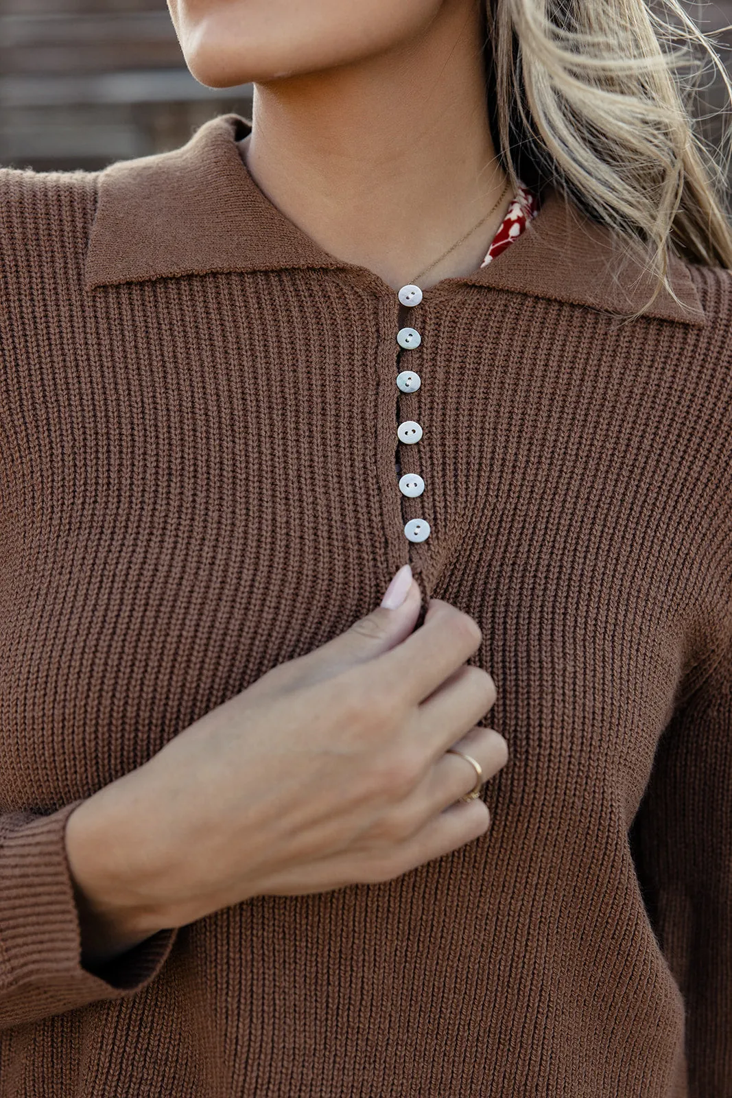 Brown Eyed Girl Collared Sweater