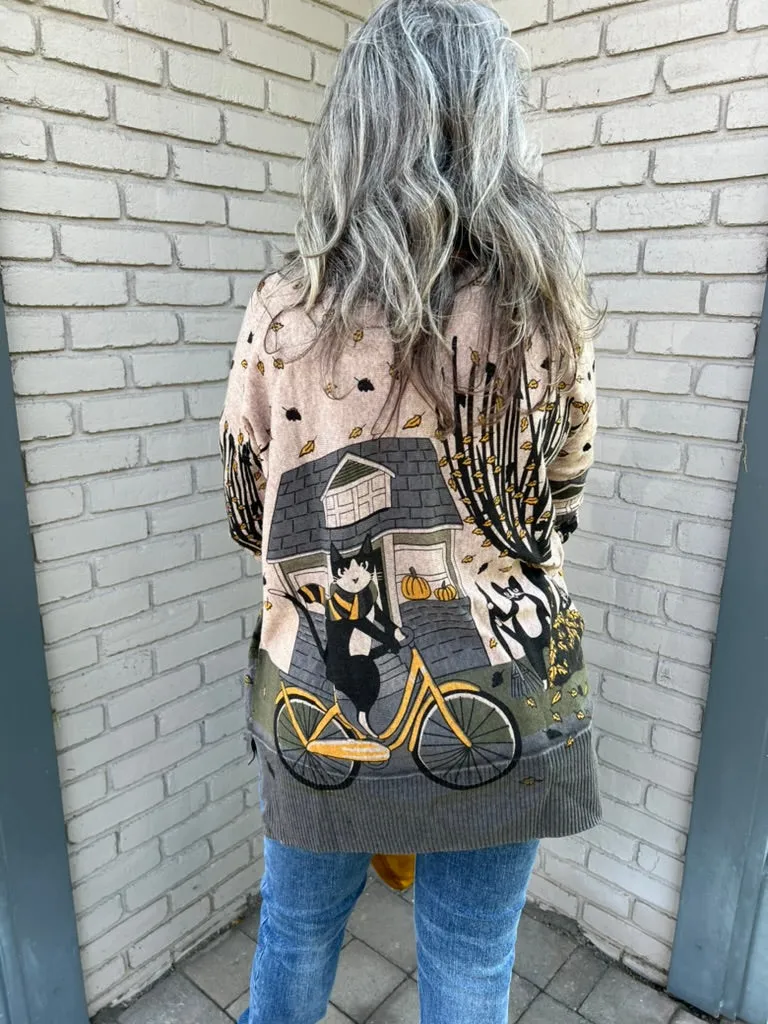 Cat on a Bike Sweater #724C