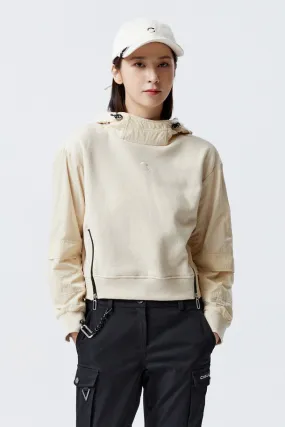 [CHALLENGER] Woven Pocket Crop Hoodie Pullover(Women)_CHA4WTS0202BE