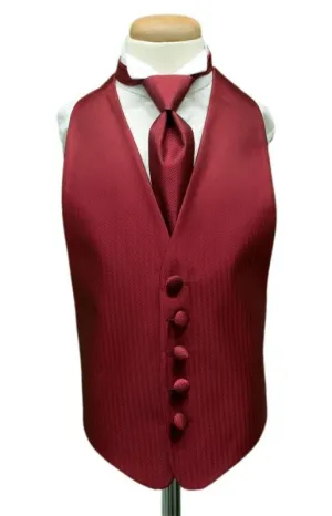 Claret Herringbone Kids Tuxedo Vest