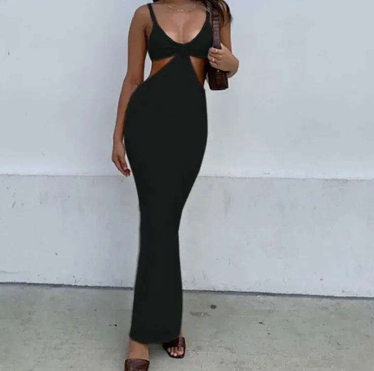 Club Bodycon Hollow Out Corset Mini Long Y2K Elegant Beach Top Cut Out Dress