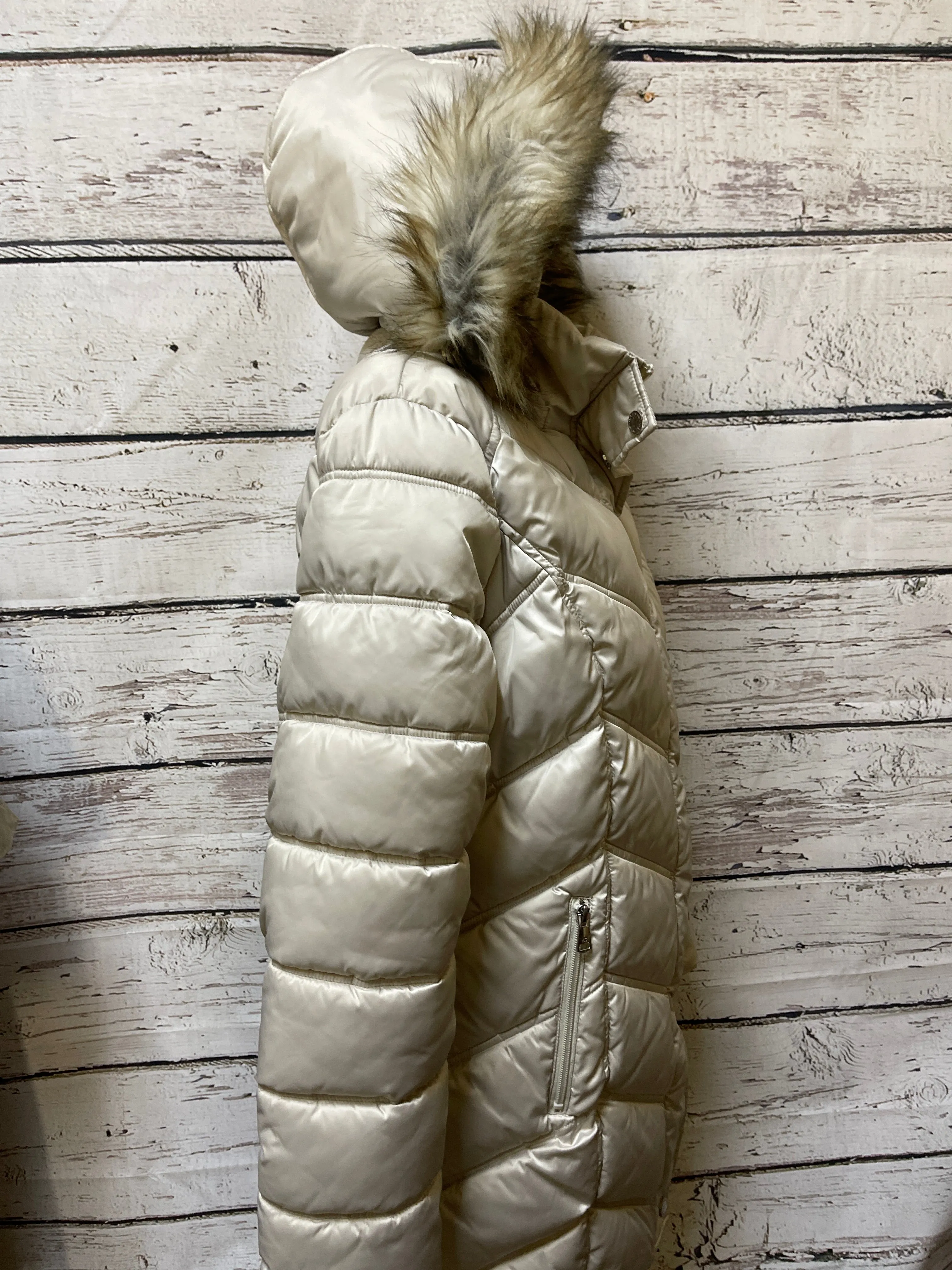 Coat Puffer & Quilted By Kenneth Cole In Beige, Size: L