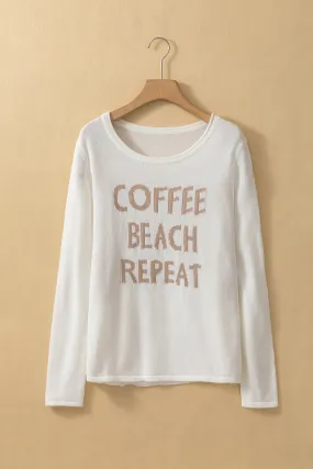 'Coffee Beach Repeat' Intarsia Sweater