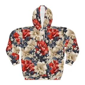 Colorful Floral Unisex Pullover Hoodie (AOP)