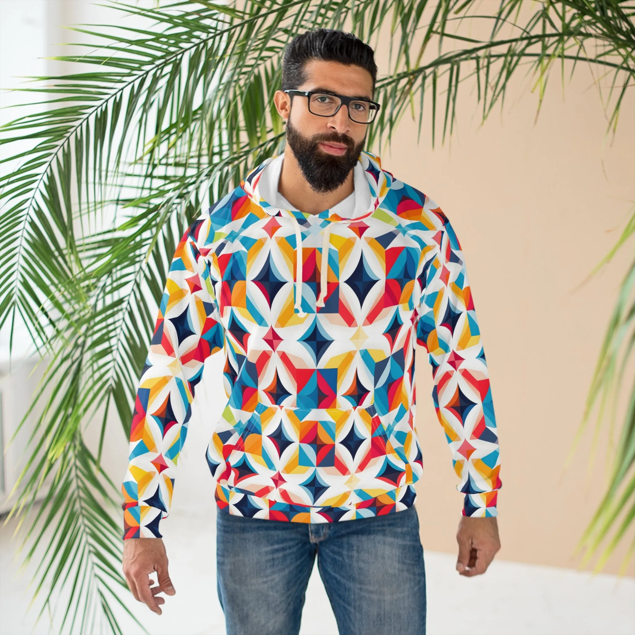 Colorful Kaleidoscope Unisex Pullover Hoodie (AOP)