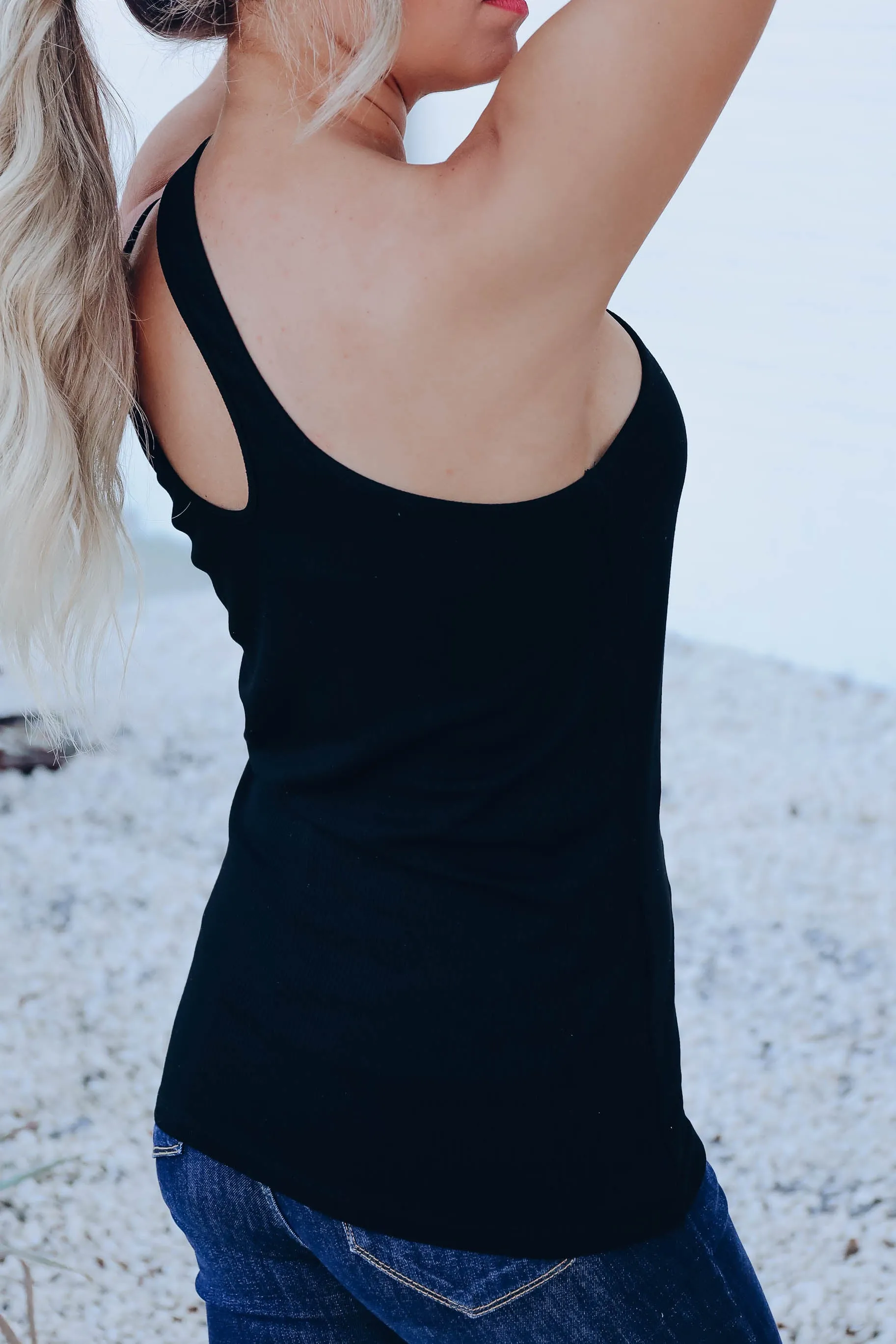 Cool Down One Shoulder Tank - Black