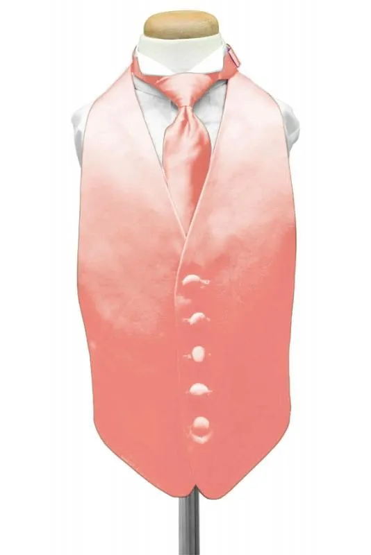 Coral Reef Luxury Satin Kids Tuxedo Vest