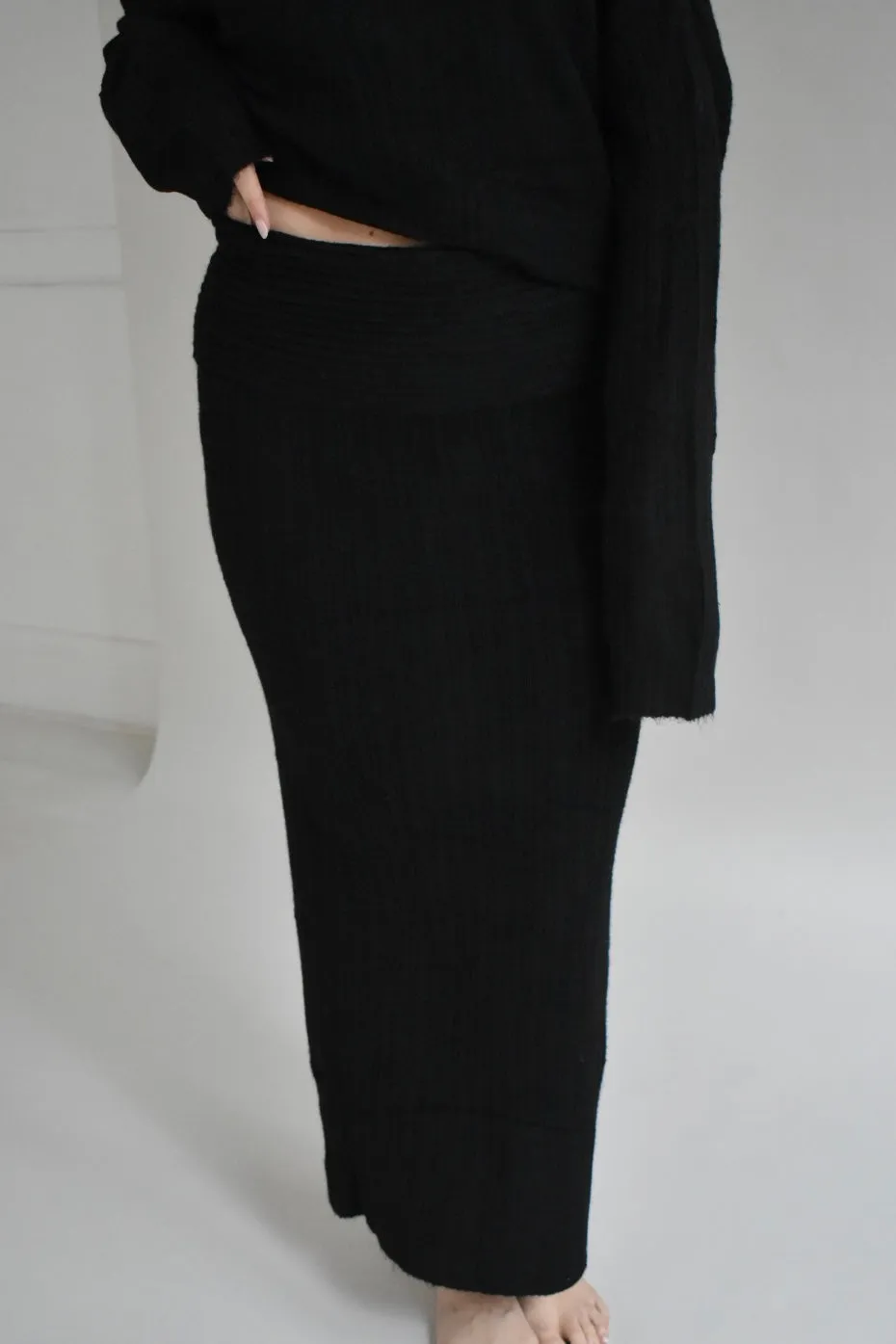 Cosy maxi skirt - Zwart