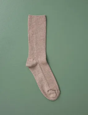 Cotton Fine Ribbed Socks // Cocoa Beige