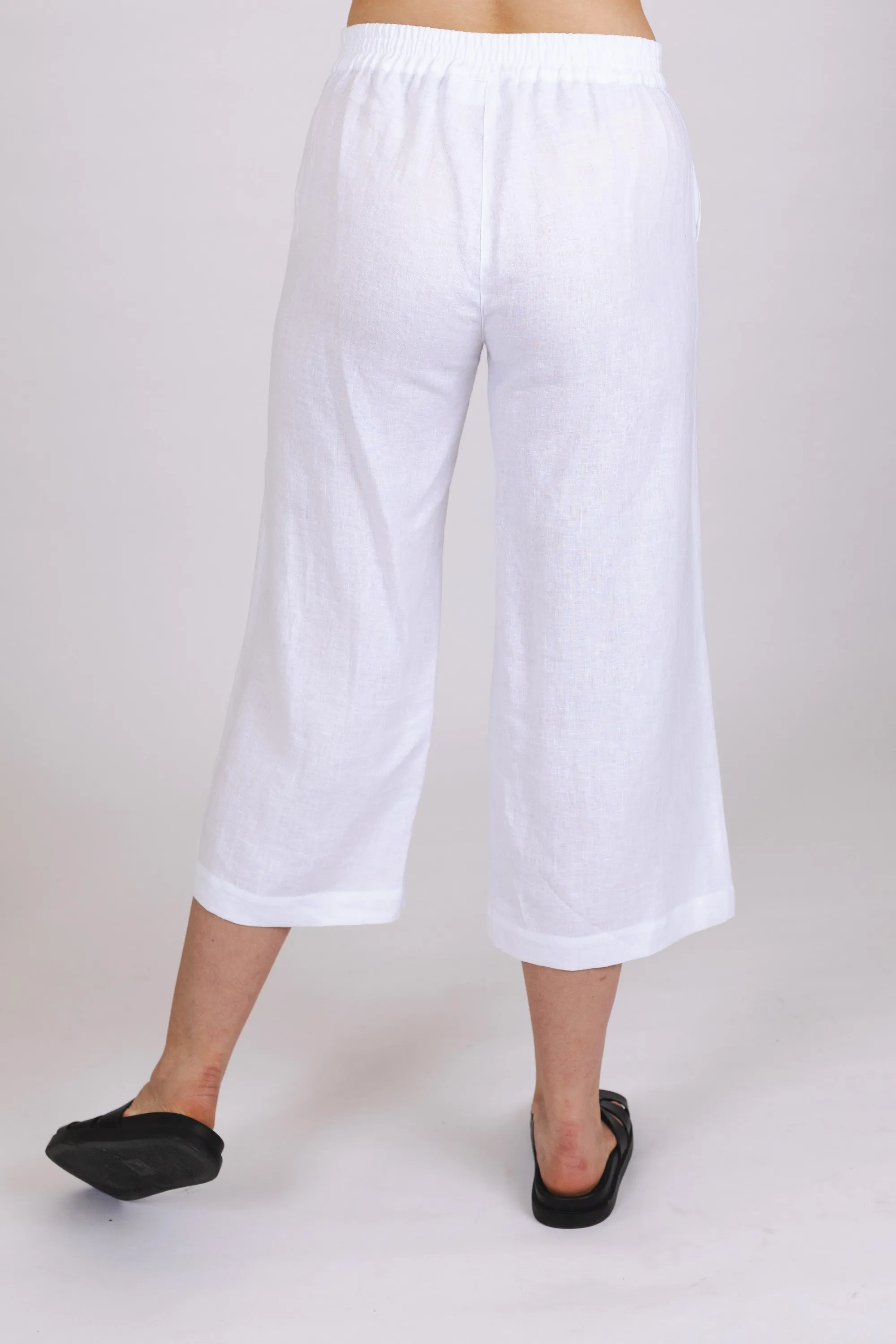 Culottes Linen Trousers Coconut Milk White