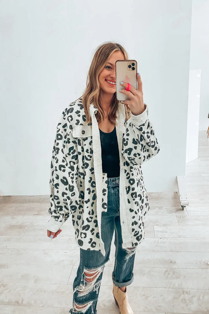 Dani Ivory Leopard Corduroy Shacket | FINAL SALE
