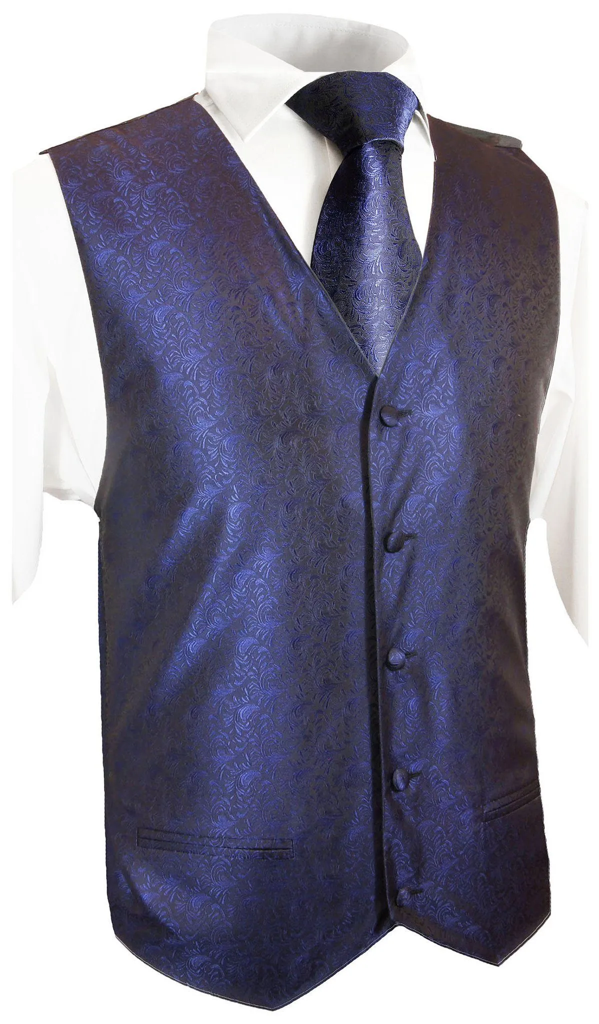 Deep Ultramarine Paisley Tuxedo Vest Set