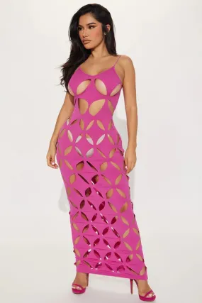 Diamond Cut Out Spaghetti Strap Bodycon Maxi Dress