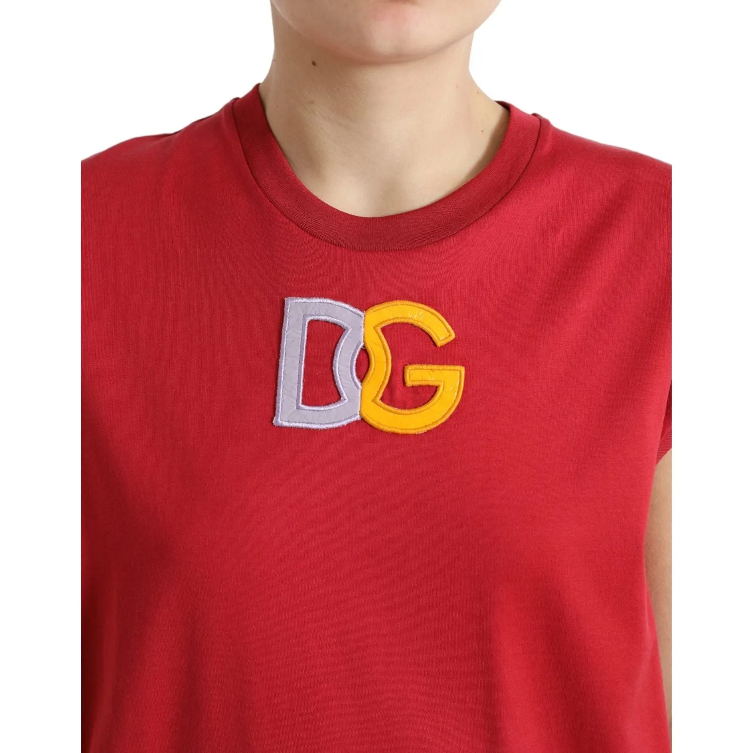 Dolce & Gabbana Elegant Red Cotton Crew Neck Tank Top