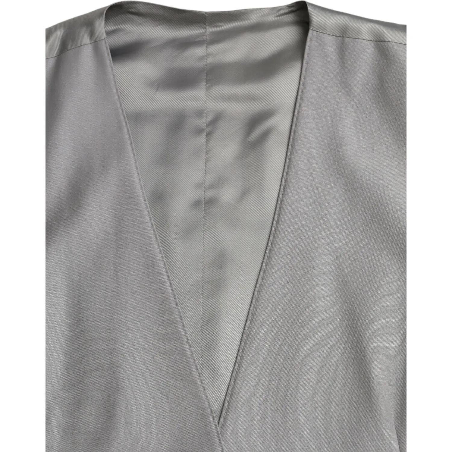 Dolce & Gabbana Light Gray Wool Formal Dress Waistcoat Vest