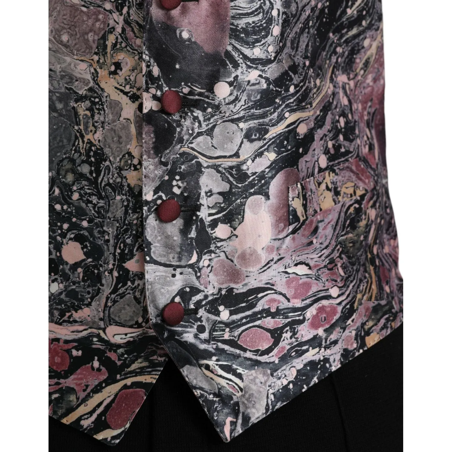 Dolce & Gabbana Multicolor Galaxy Silk Waistcoat Formal Vest