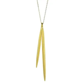 Double Spike Gold Necklace