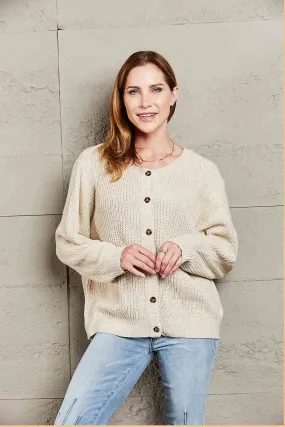 Double Take Button Down Rib-Knit Reversible Sweater