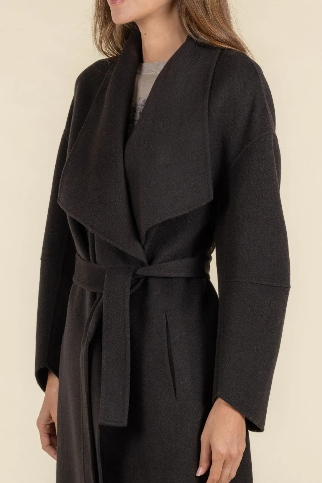 DRAPE FRONT COAT