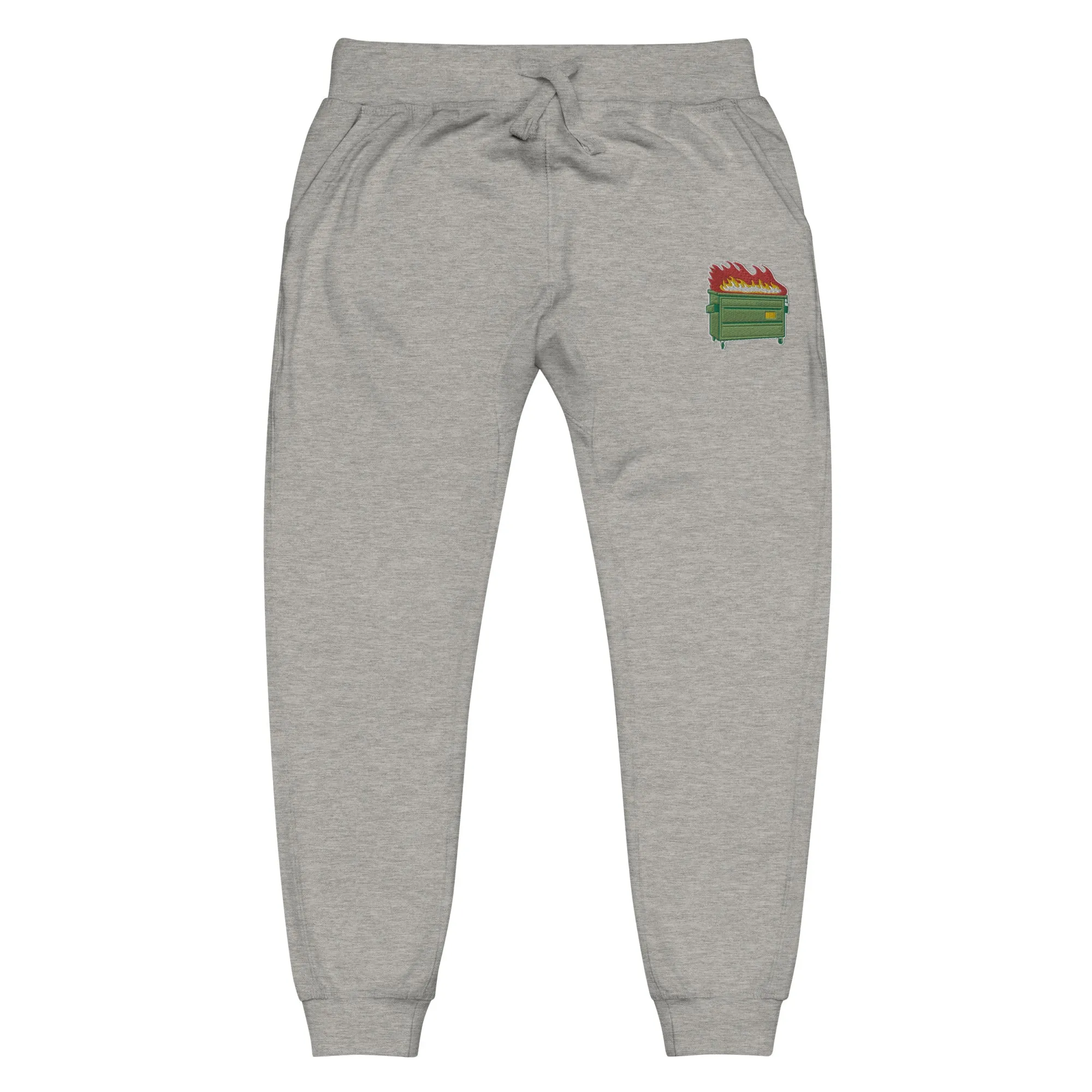 Dumpster Fire Embroidered Fleece Sweatpants