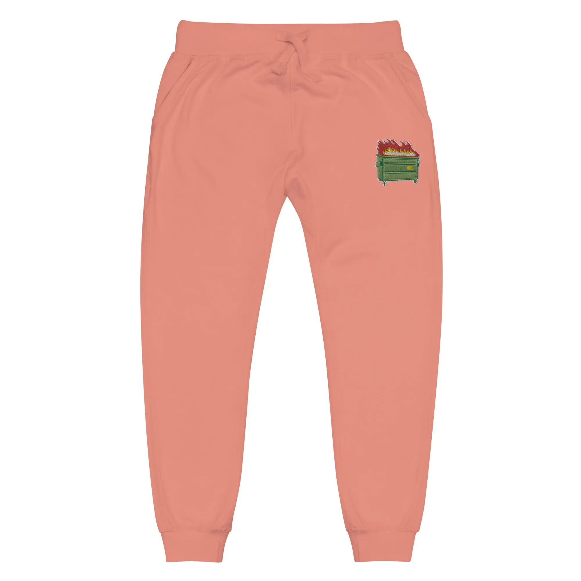 Dumpster Fire Embroidered Fleece Sweatpants