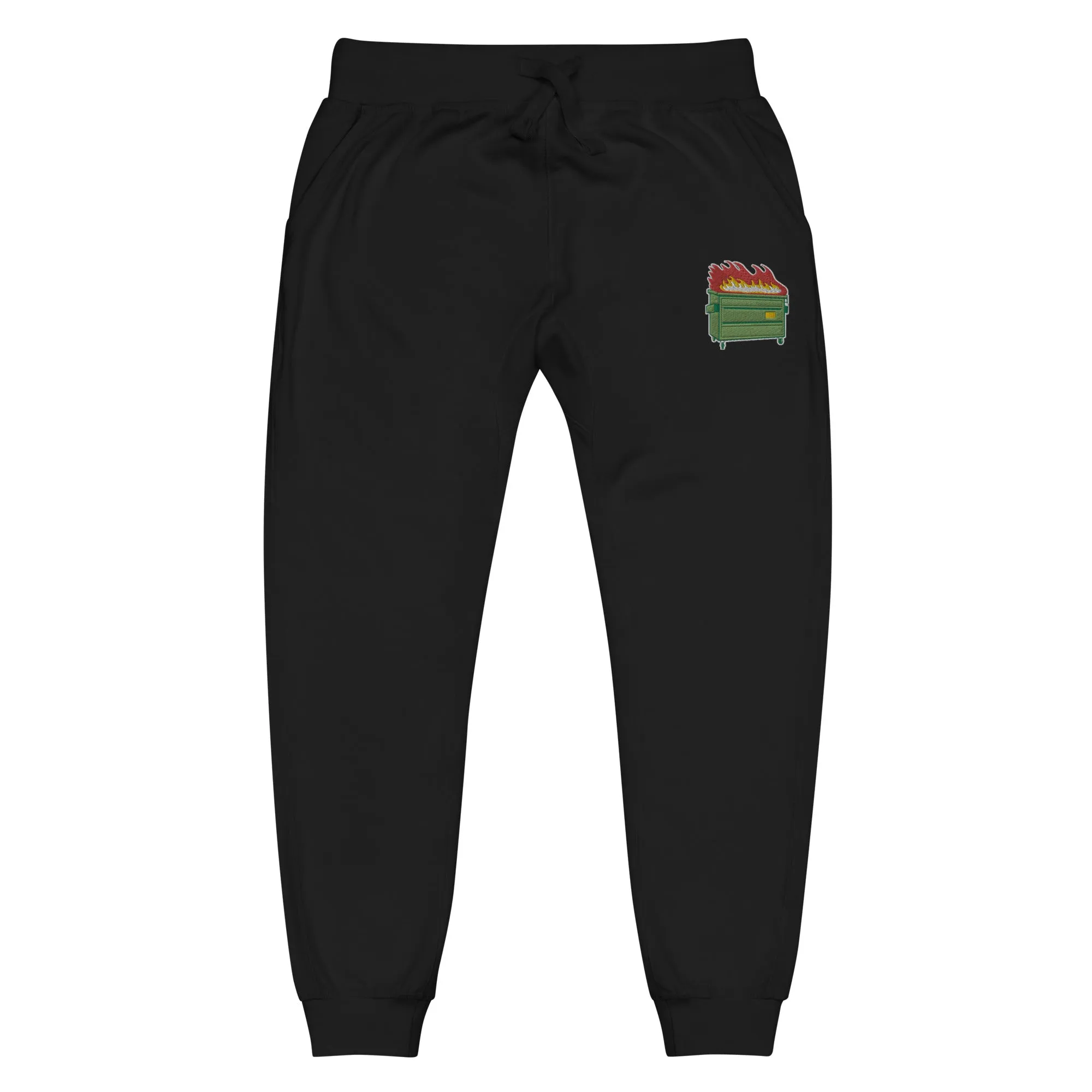 Dumpster Fire Embroidered Fleece Sweatpants