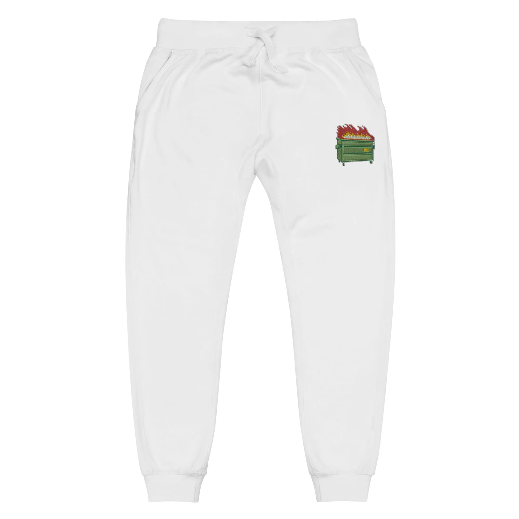 Dumpster Fire Embroidered Fleece Sweatpants