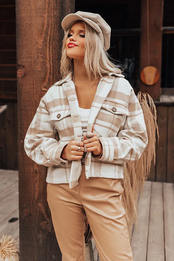 Easy Rider Plaid Jacket In Iced Latte