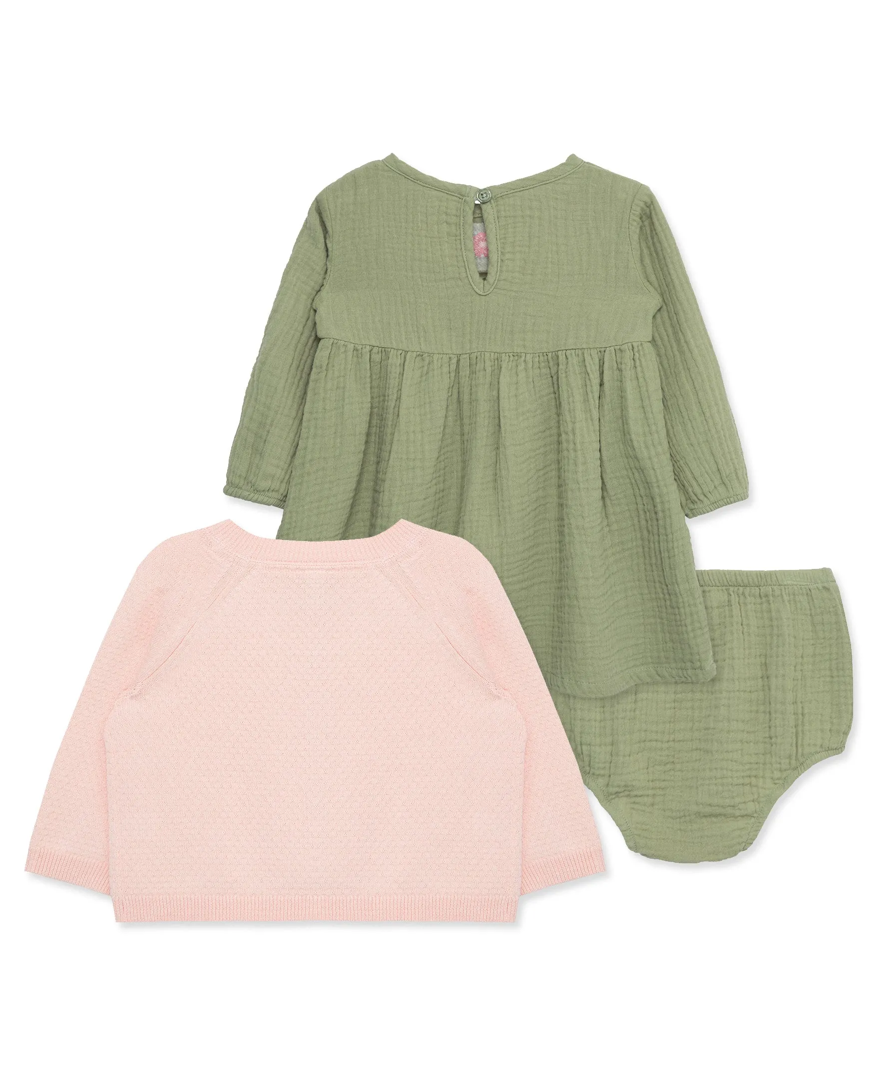 Embroidered Dress & Sweater Set (2T-4T)