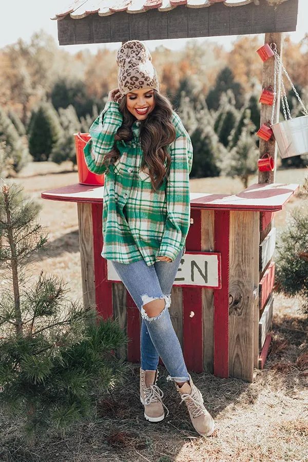 Evergreen Kind of Love Plaid Jacket in Green