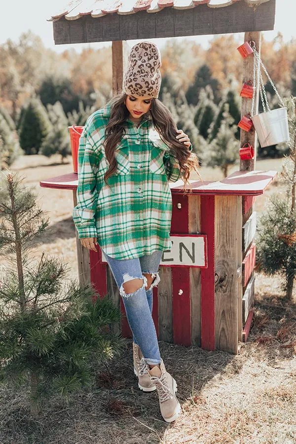 Evergreen Kind of Love Plaid Jacket in Green