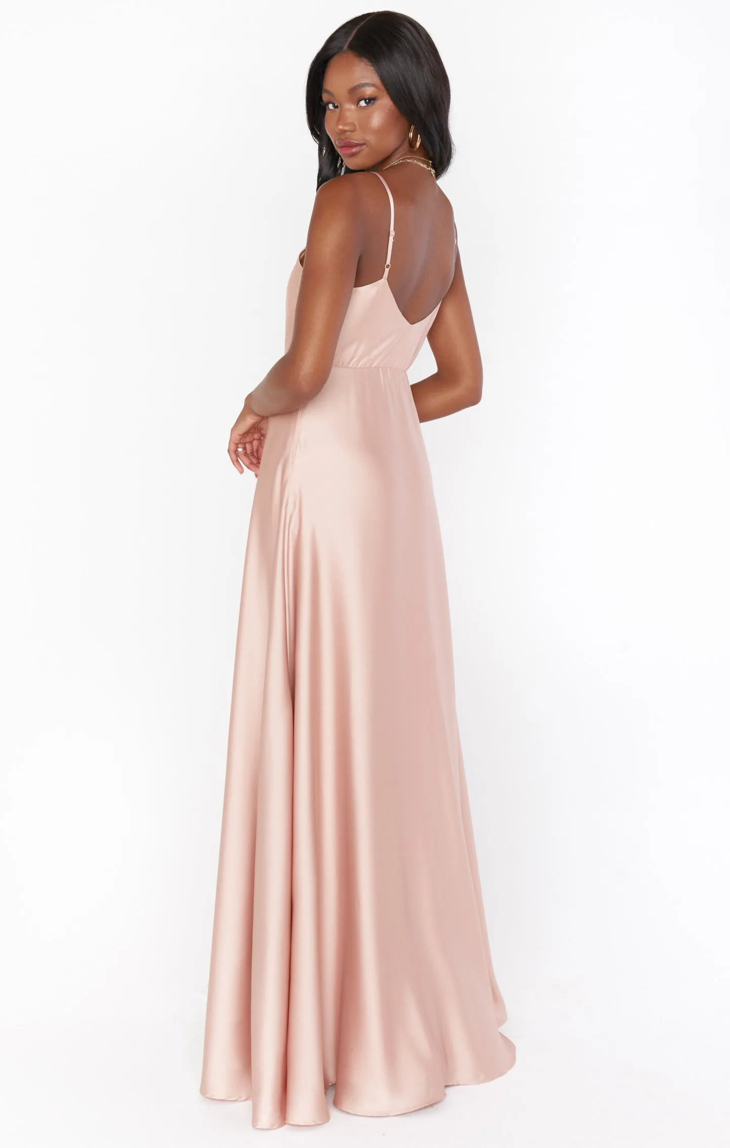 Faith Maxi Dress ~ Rose Gold Luxe Satin