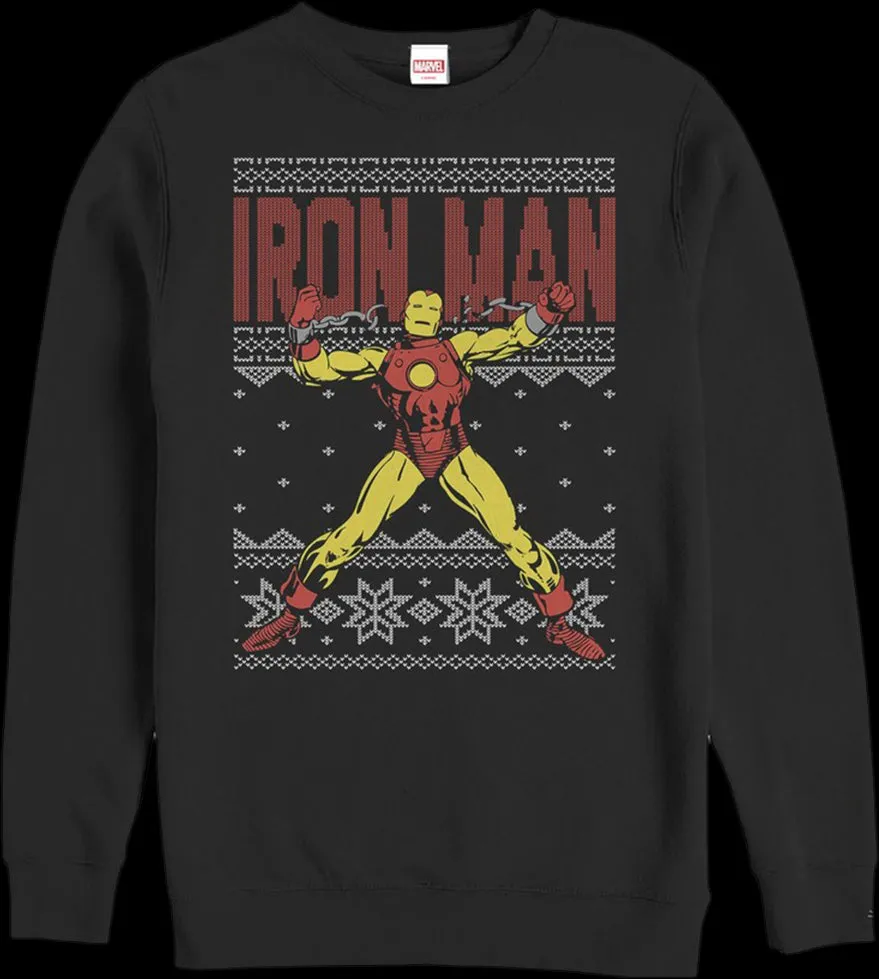 Faux Ugly Iron Man Christmas Sweater