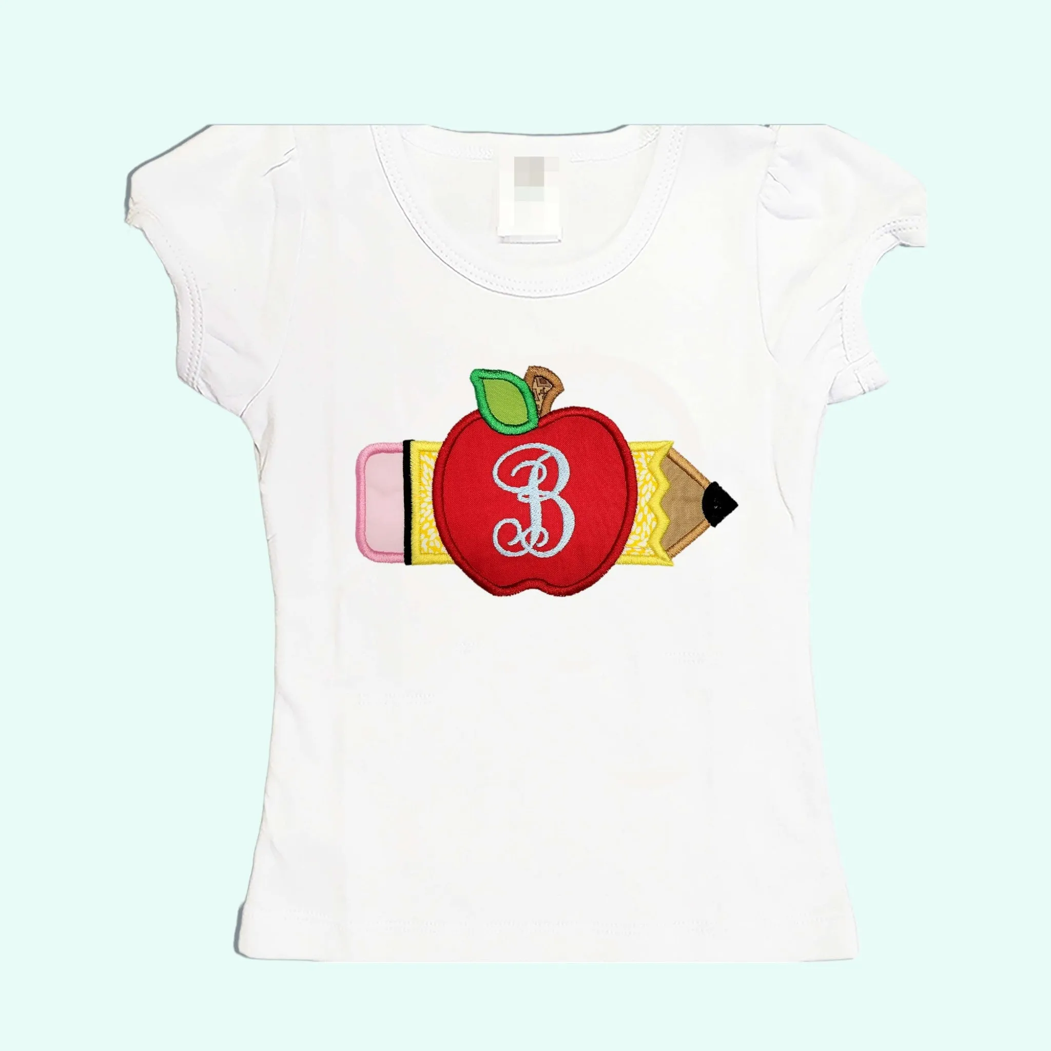 First day of kindergarten shirt | Pencil Monogram Shirt | First Day of Class embroidered T-Shirt