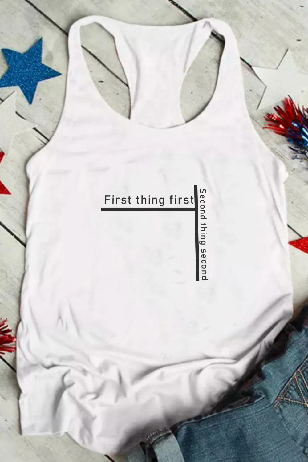 First Thing First Print Tank Top