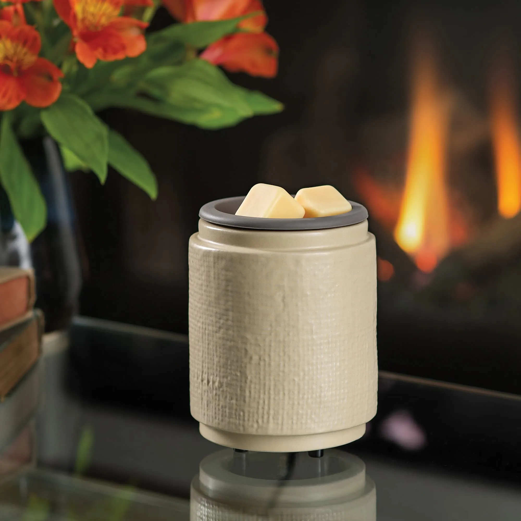 Flip Dish Wax Warmer - Natural Linen