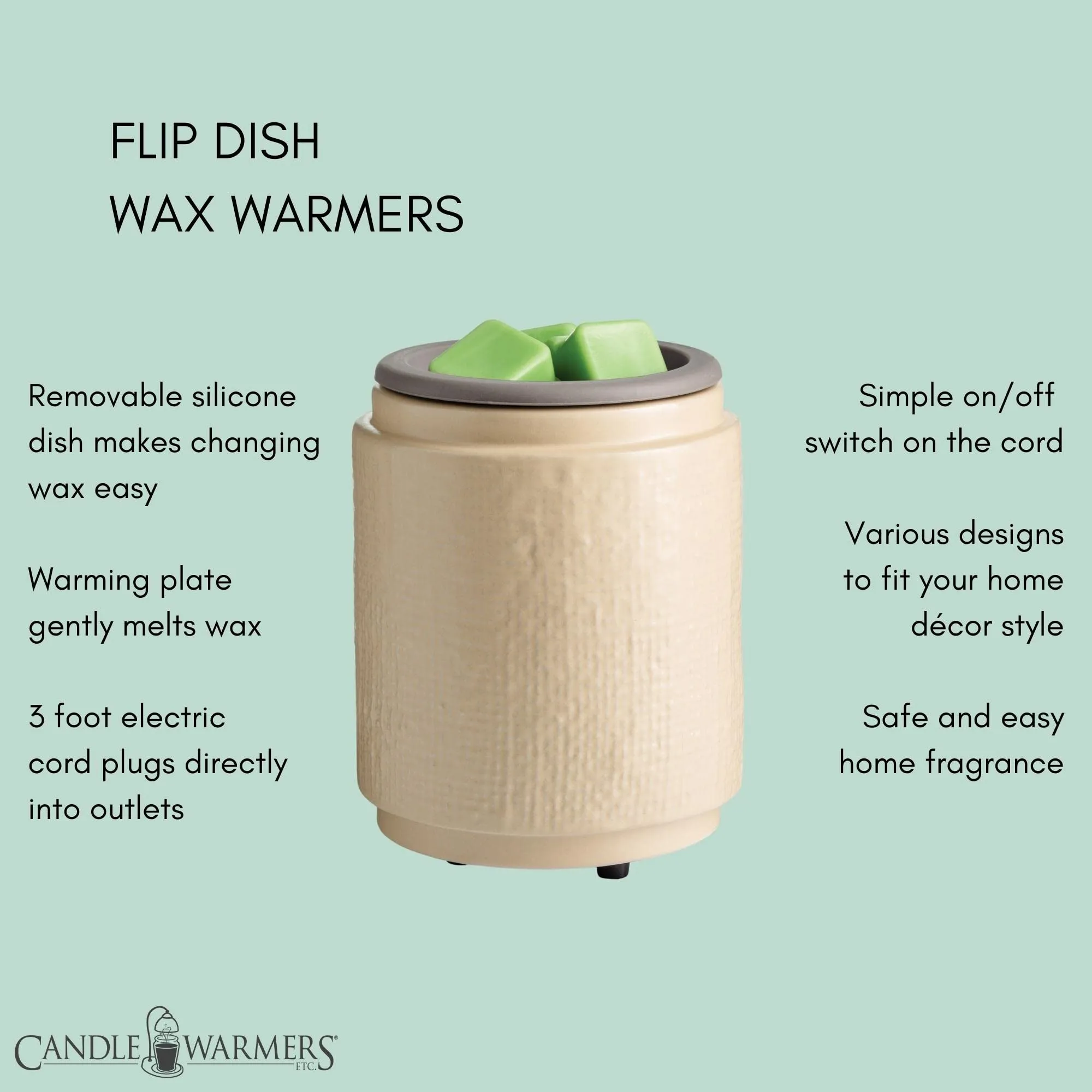 Flip Dish Wax Warmer - Natural Linen