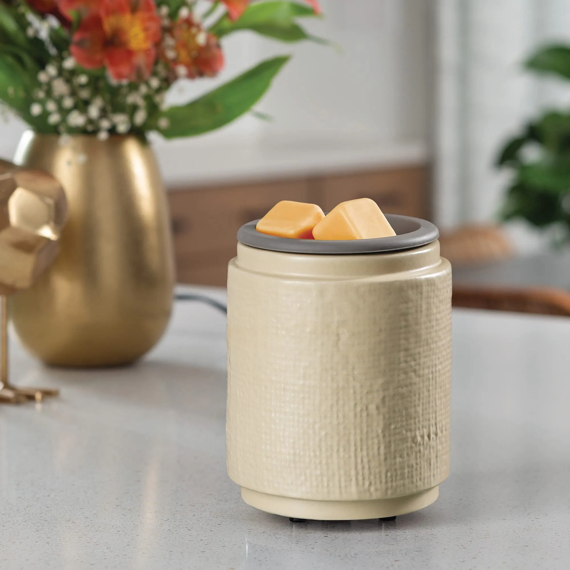 Flip Dish Wax Warmer - Natural Linen