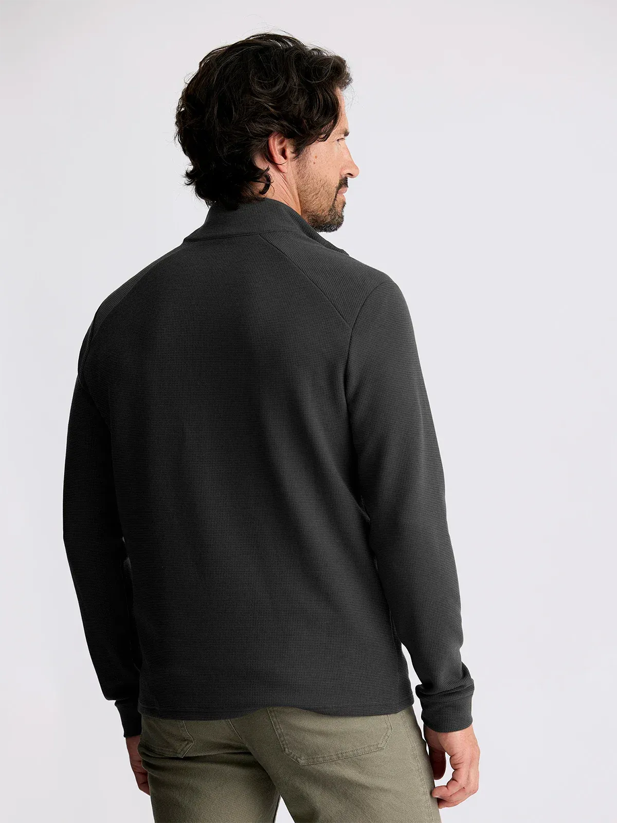 Free Fly Men's Waffle Quarter Zip in Midnight