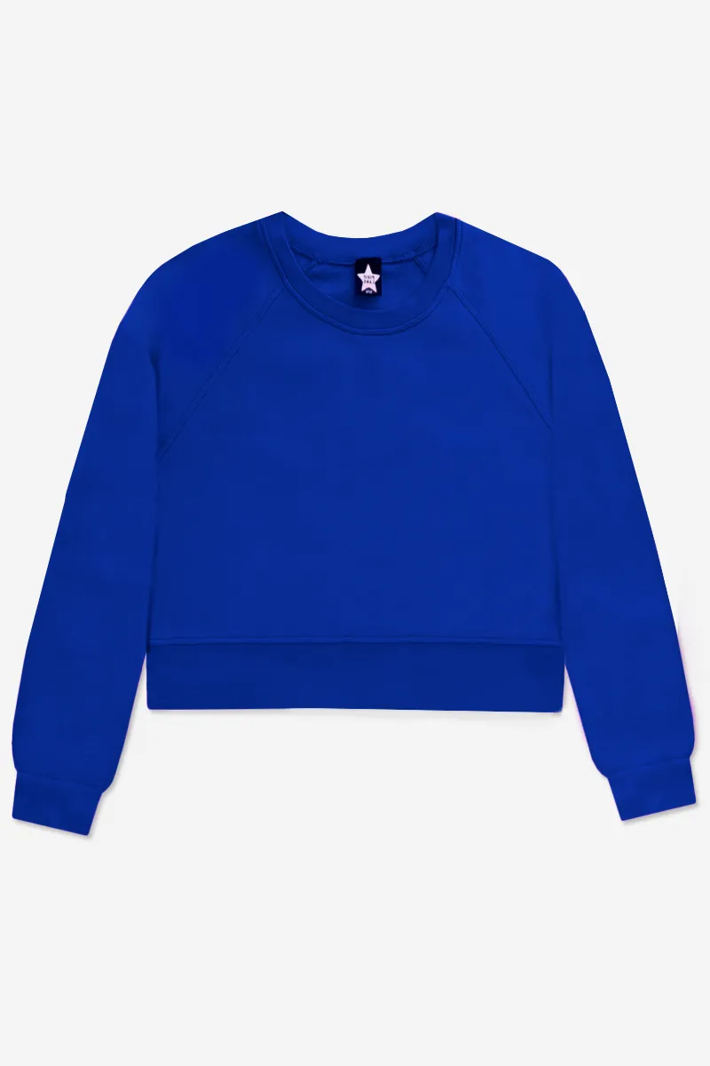 French Terry Luxe Skimmer Crew Sweatshirt - Neon Royal Blue