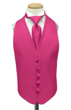 Fuchsia Herringbone Kids Tuxedo Vest