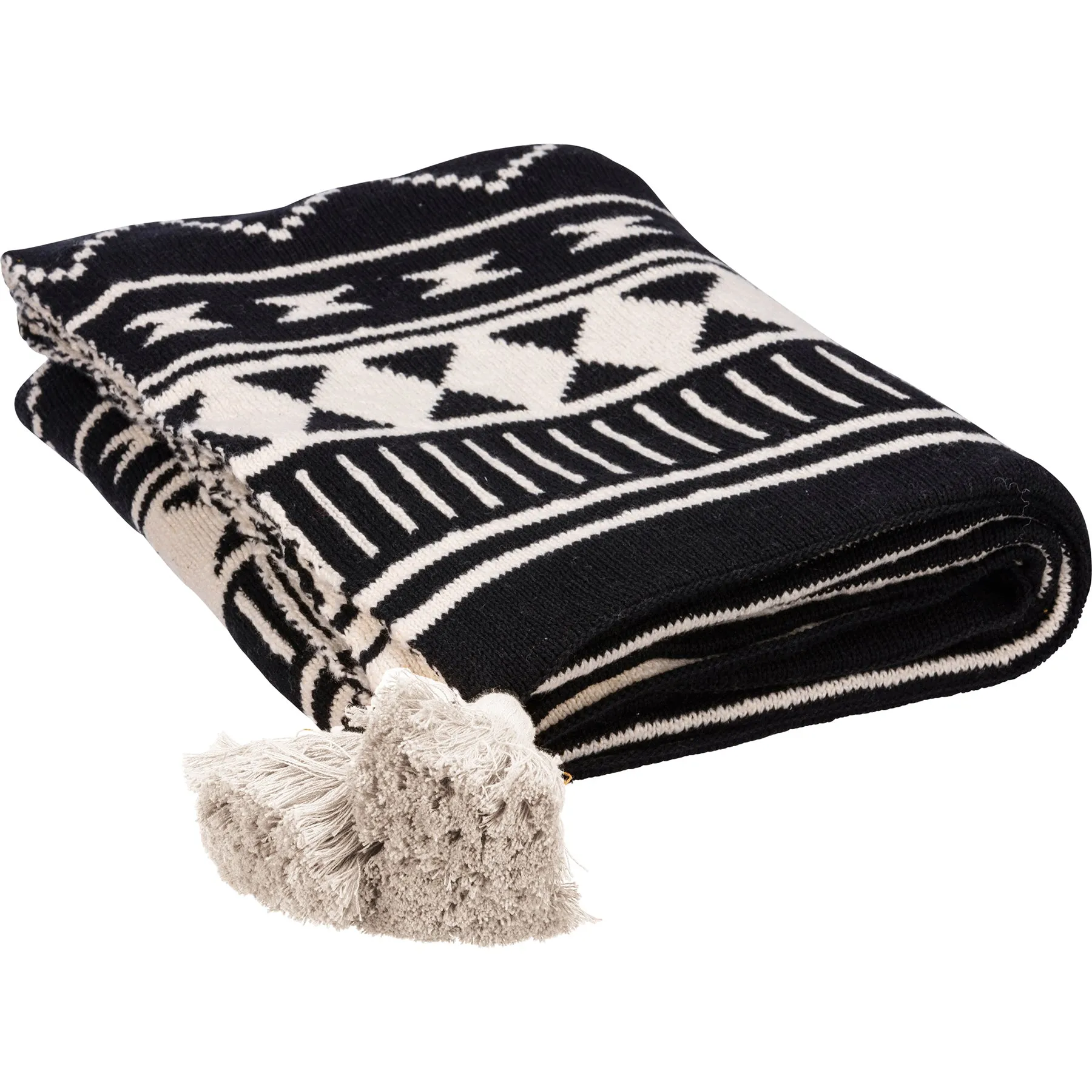 Geometric Black Throw Blanket