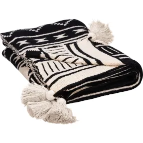 Geometric Black Throw Blanket