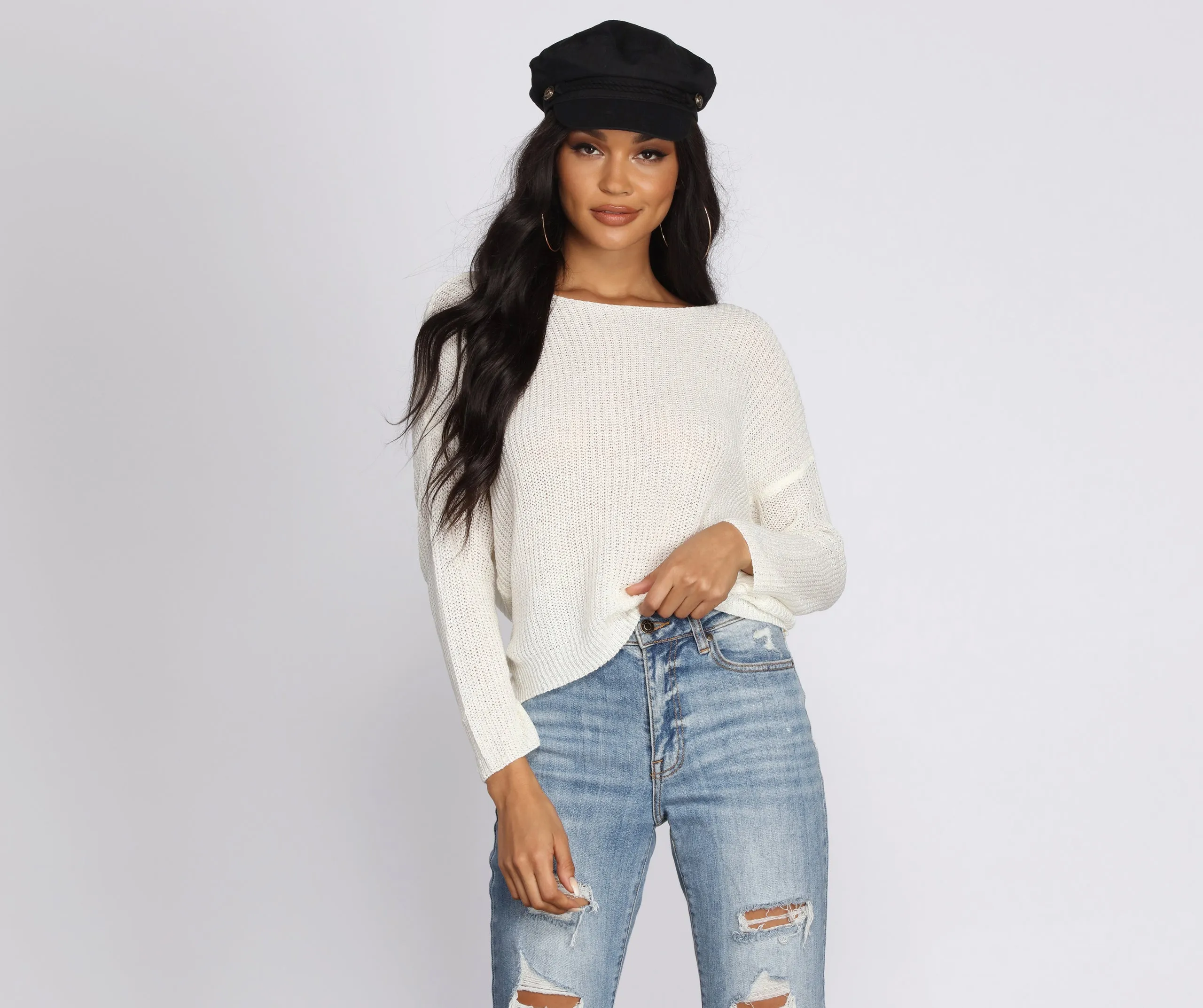 Get Twisted V-Neck Sweater