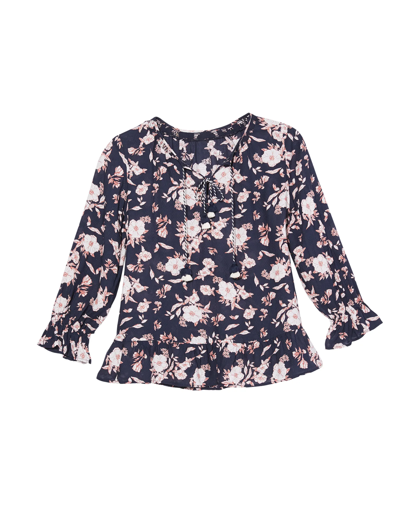 Haidy Peasant Blouse | Navy / Ivory