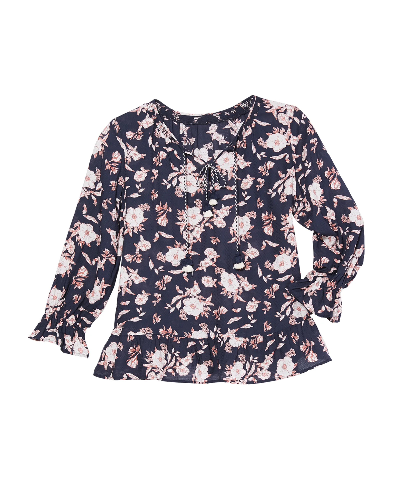 Haidy Peasant Blouse | Navy / Ivory