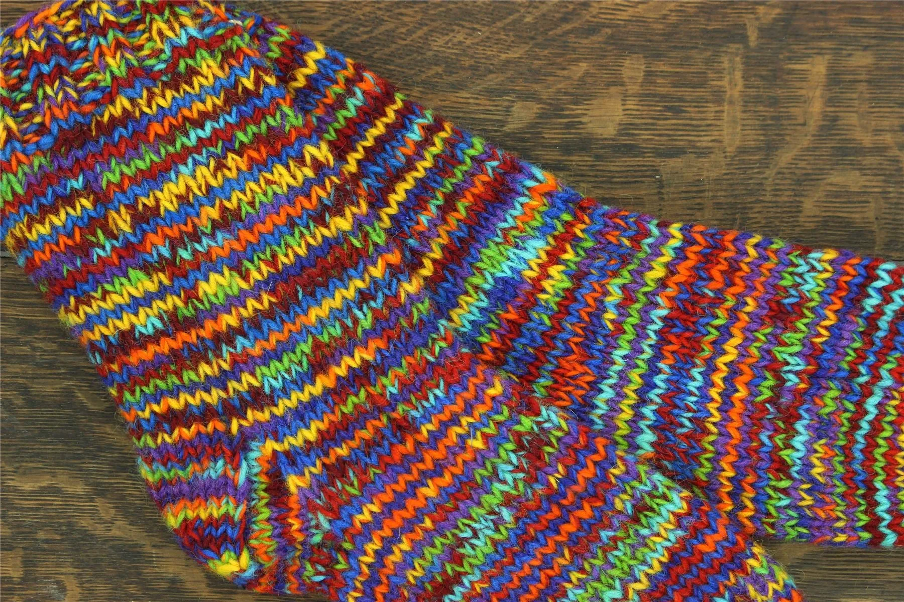 Hand Knitted Wool Ankle Socks - SD Rainbow