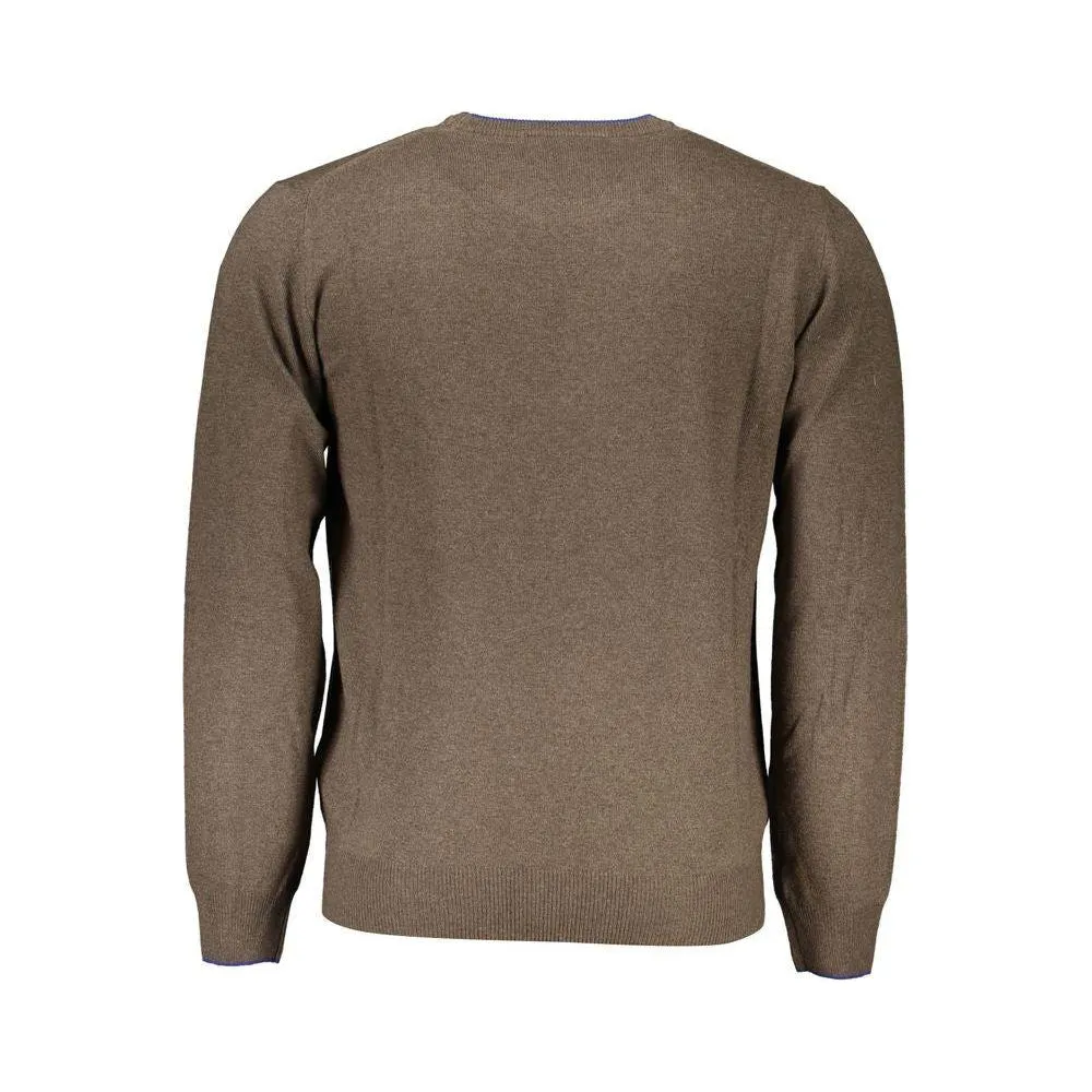 Harmont & Blaine Elegant Crew Neck Contrast Detail Sweater