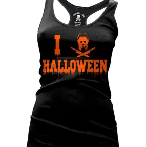 I Love Halloween Women's Racer Back Tank Top