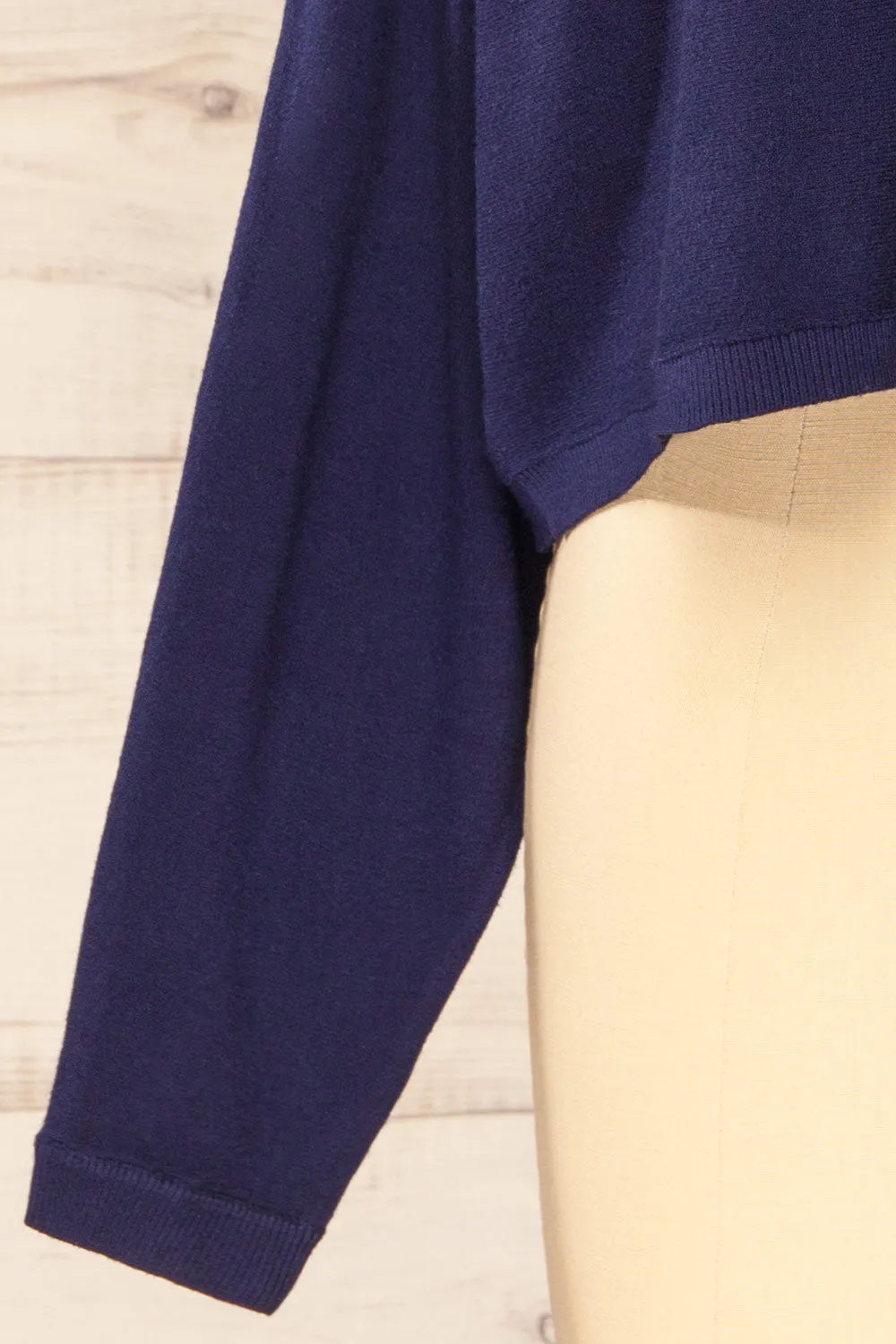 Ingleton Navy | V-Neck Crop Sweater